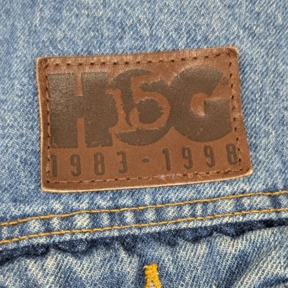 Harley Davidson Vintage Jean Jacket XL Owners Group 1983-1998 Leather Collar HOG - Picture 6 of 15
